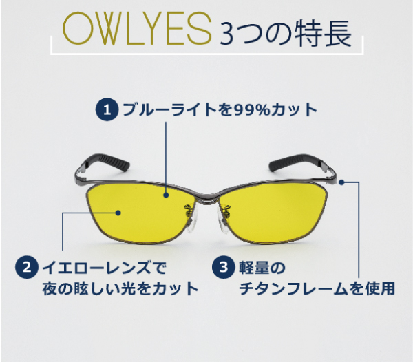 睡眠の質の向上をサポート、夜の活動を快適にするナイトグラス